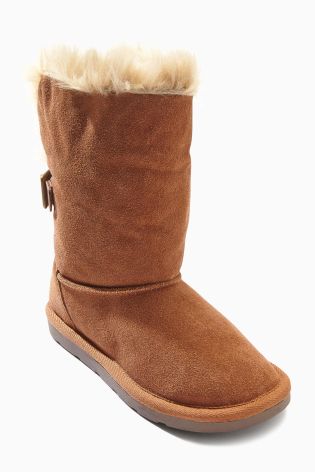 Tan Knitted Pull-On Boots (Older Girls)